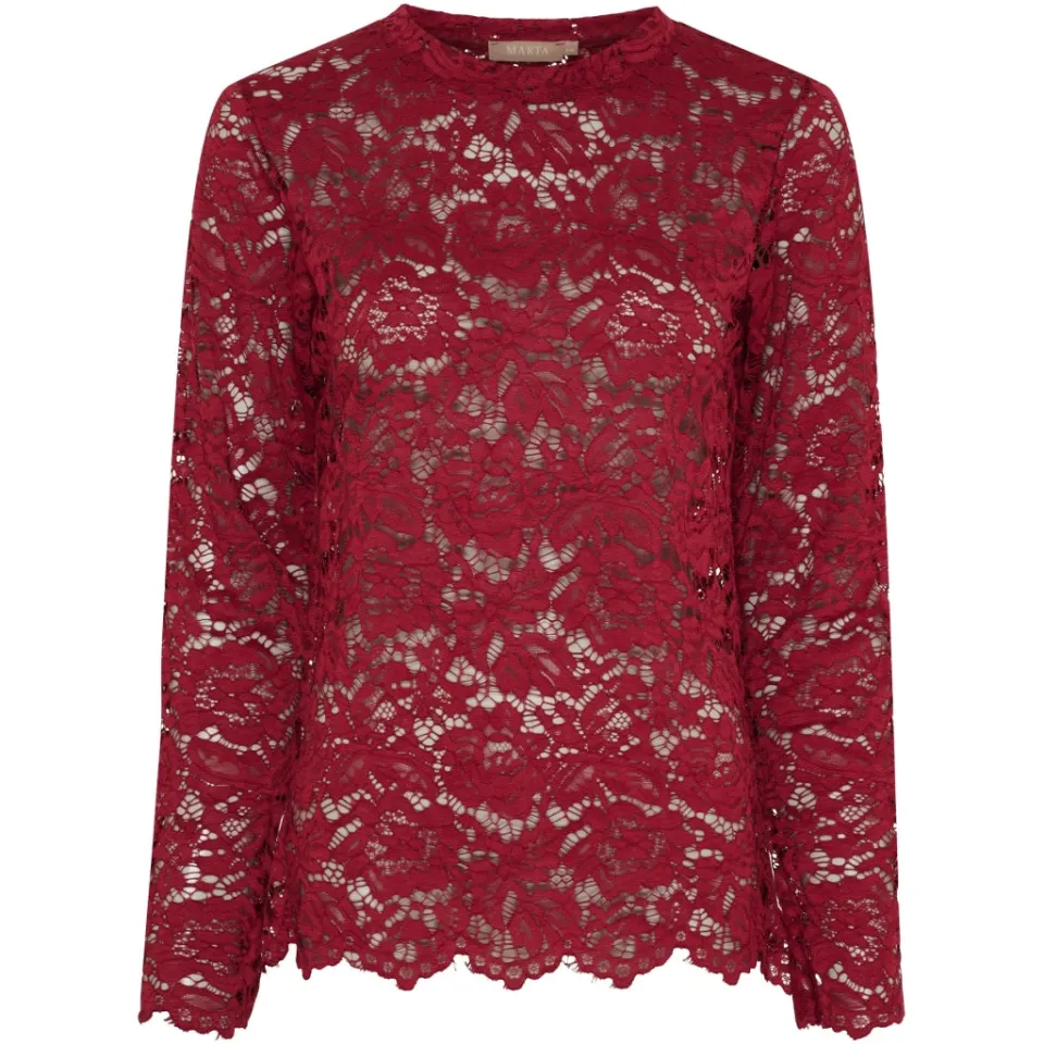 Marta du Château langærmet blonde t-shirt MdcMilley 7707 – bordeaux — produktfoto