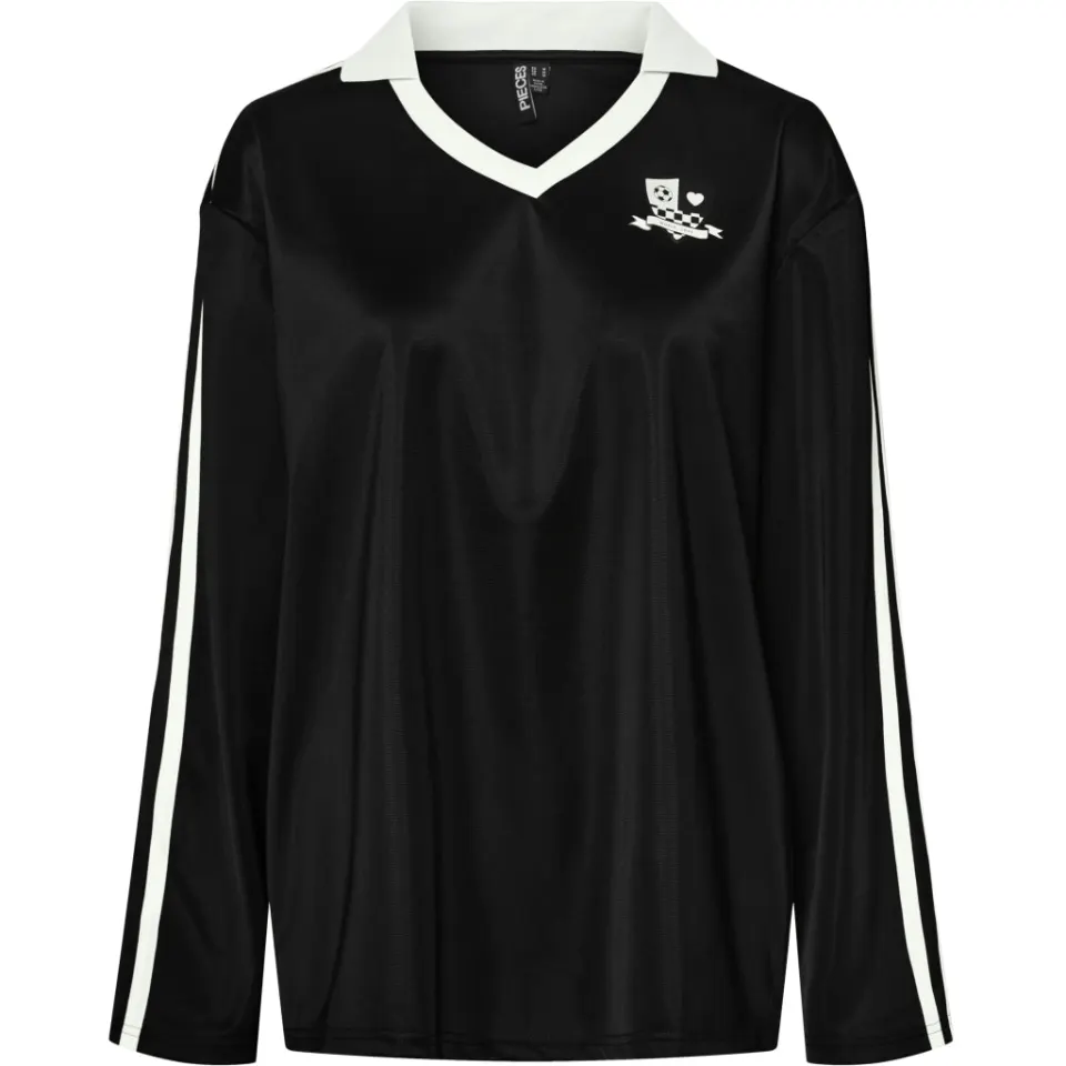 Pieces polo Pcgrace – Black Bright White — produktfoto