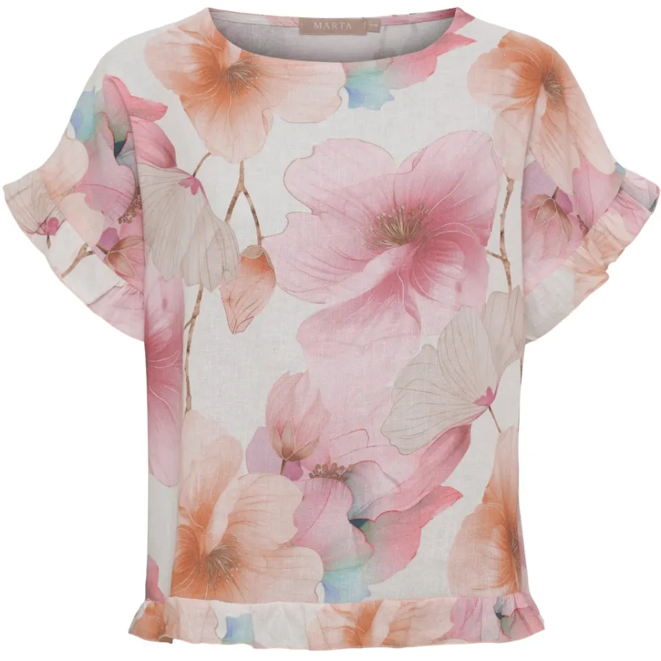 Marta du Château bluse MdcMathea 86493 – Pink Flower — produktfoto