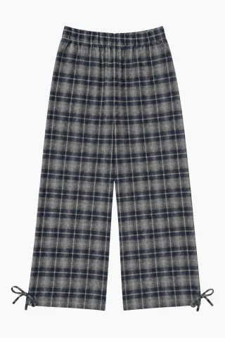 Woodbird WBNuki Check Pant – Mid Blue — produktfoto