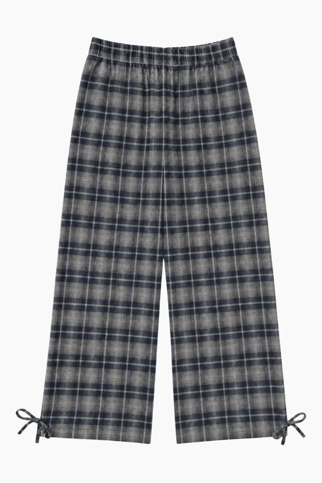Woodbird WBNuki Check Pant – Mid Blue — produktfoto