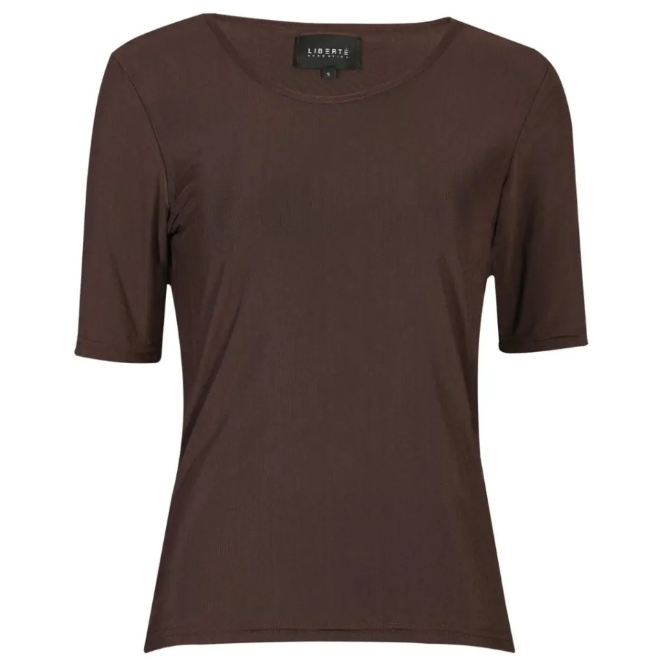 Liberté t-shirt Mesh – mørkebrun — produktfoto