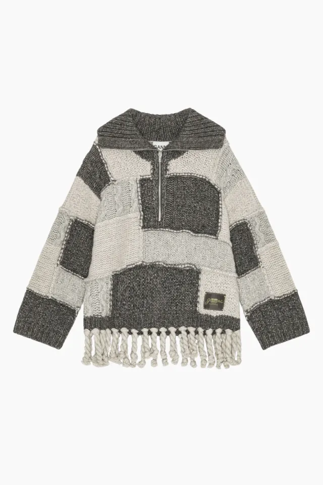 GANNI Wool Cotton Bubble Sweater K2508 – Multicolour — produktfoto