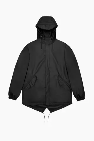 Rains Fishtail Jacket W3 – sort — produktfoto