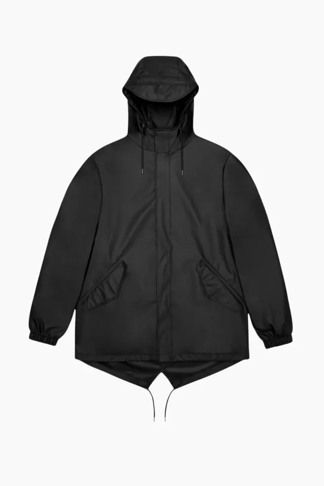 Rains Fishtail Jacket W3 – sort — produktfoto