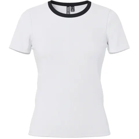Pieces t-shirt Pcmay – Bright white black contrast — produktfoto