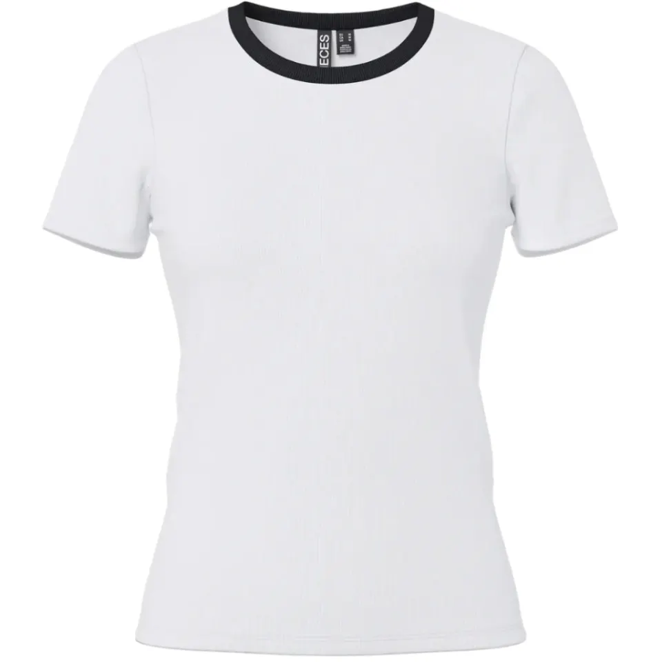 Pieces t-shirt Pcmay – Bright white black contrast — produktfoto