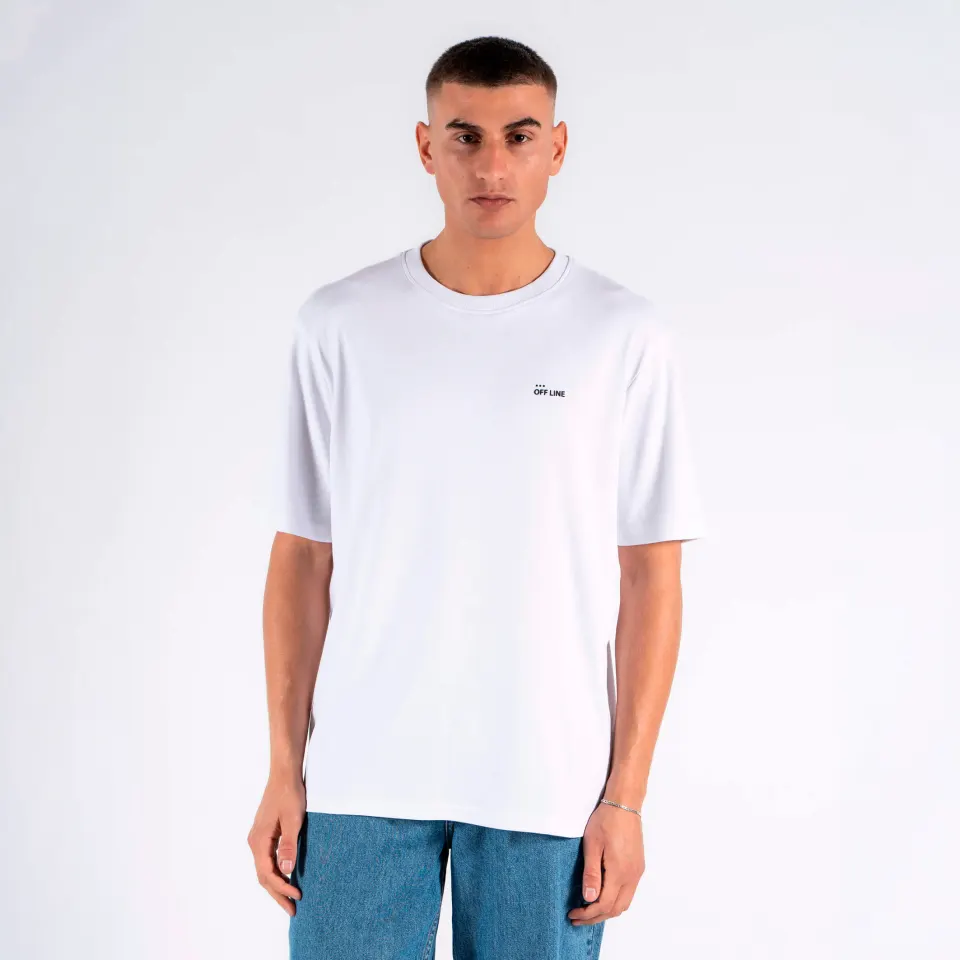 Marcus MAoconner print t-shirt – Hvid — produktfoto