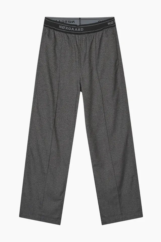 Mads Nørgaard Melange Harly Pants – Dark Grey Melange — produktfoto