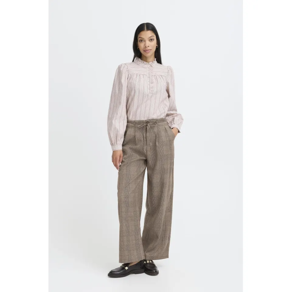 b.young bukser Byxdiyar – BROWN/BLACK TARTAN — produktfoto