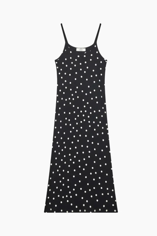 Mads Nørgaard 2x2 Cotton Delkissa Dress AOP – Dot AOP Black — produktfoto