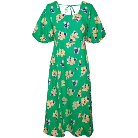 Vero Moda kjole Vmliva – Bright Green Big Flower — produktfoto
