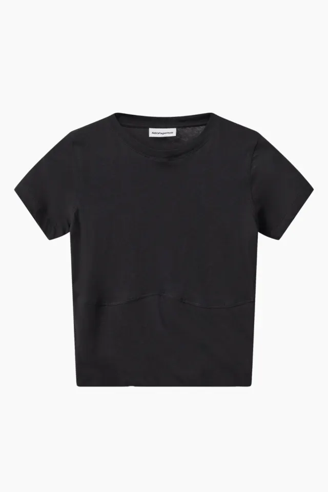 H2O Fagerholt Sophia Cropped Tee – Deep Black — produktfoto