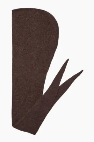 Oval Square Hood Scarf – brun — produktfoto