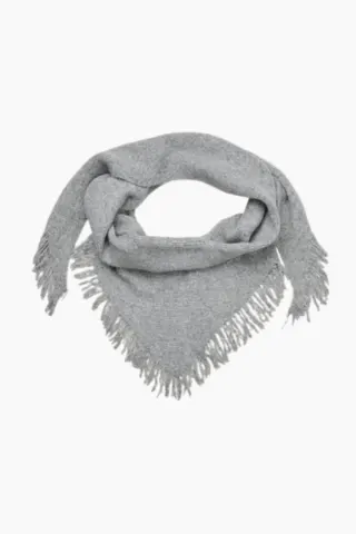 Oval Square Triangle Scarf – Grey Melange — produktfoto