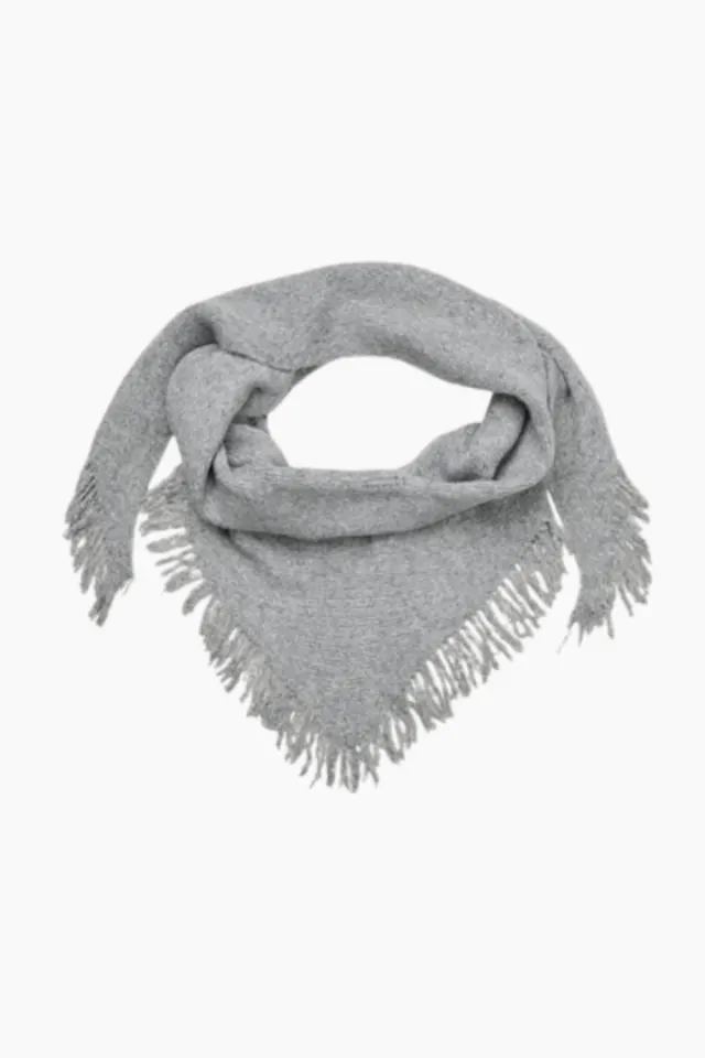 Oval Square Triangle Scarf – Grey Melange — produktfoto