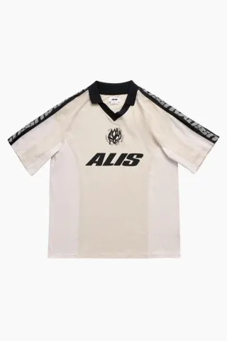 ALIS Alain Polo W/ Graphic & Logoband – Sand/Antartica Off White — produktfoto