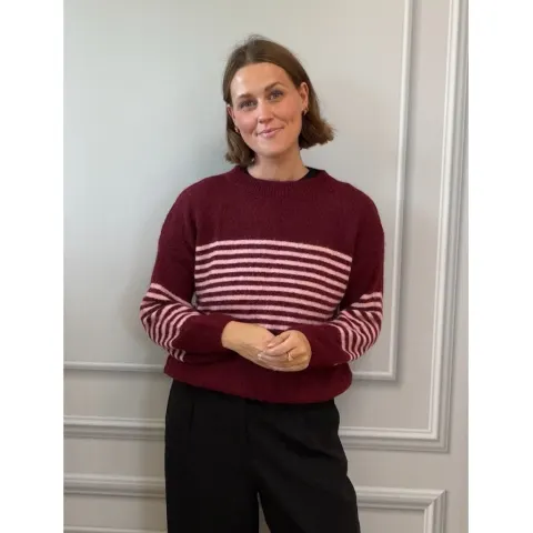 LULULIA Strik LuSylvana 8161LU – Bordeaux Stripe — produktfoto
