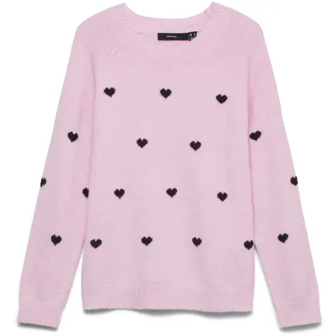 Vero Moda Striktrøje Vmdoffy – Prism Pink W. WINDSOR WINE HEART — produktfoto