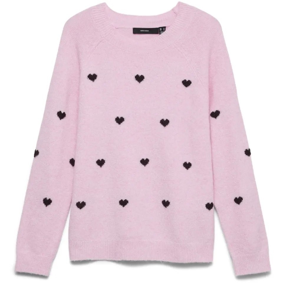 Vero Moda Striktrøje Vmdoffy – Prism Pink W. WINDSOR WINE HEART — produktfoto