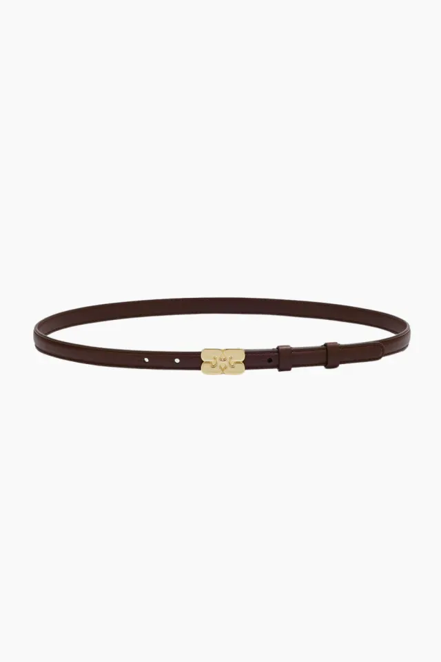 GANNI Kat Belt Small B3040001 – Chicory Coffee — produktfoto