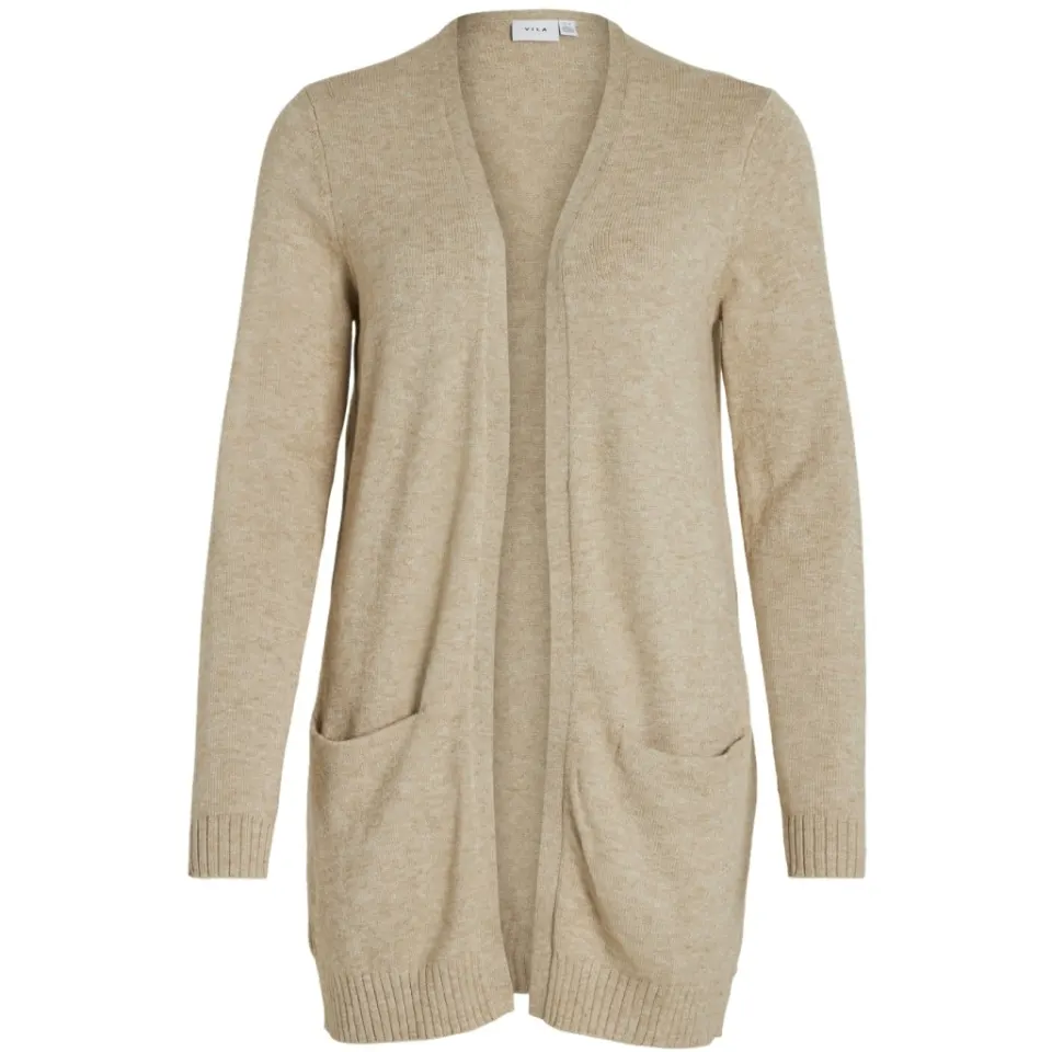 VILA cardigan Viril – Natural MELANGE — produktfoto