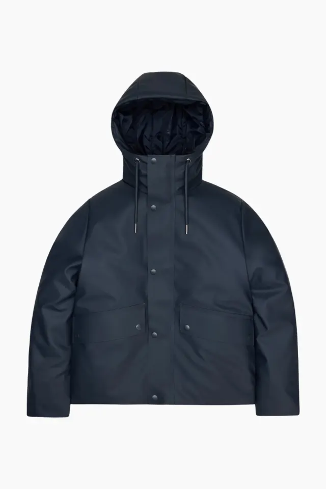 Rains Nome Short W Parka W3T3 – marineblå — produktfoto
