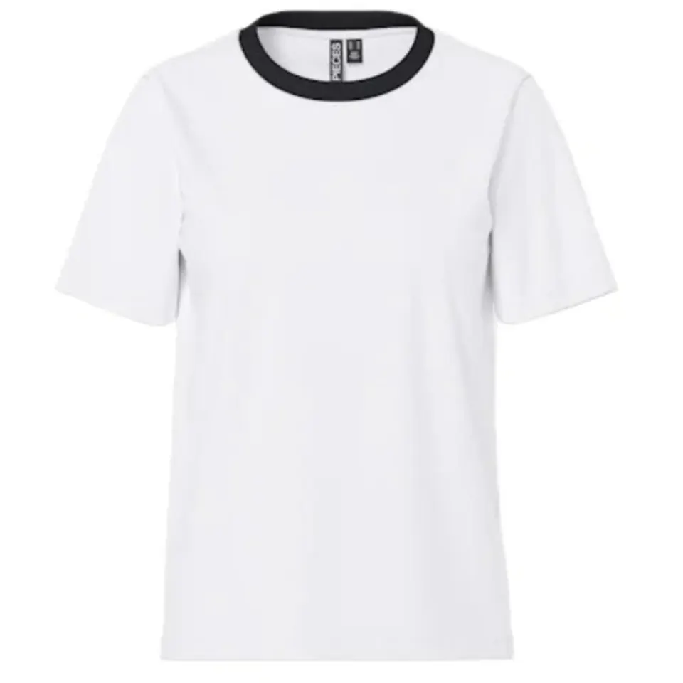 Pieces t-shirt Pcria – Bright white contrast black — produktfoto