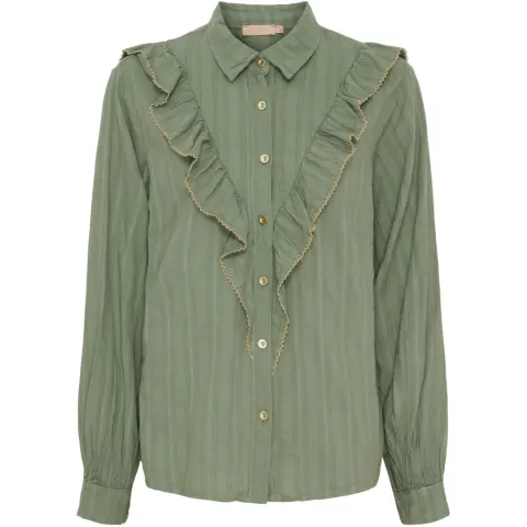 Marta du Château skjorte MdcLaurette 6843 – Military/Beige — produktfoto