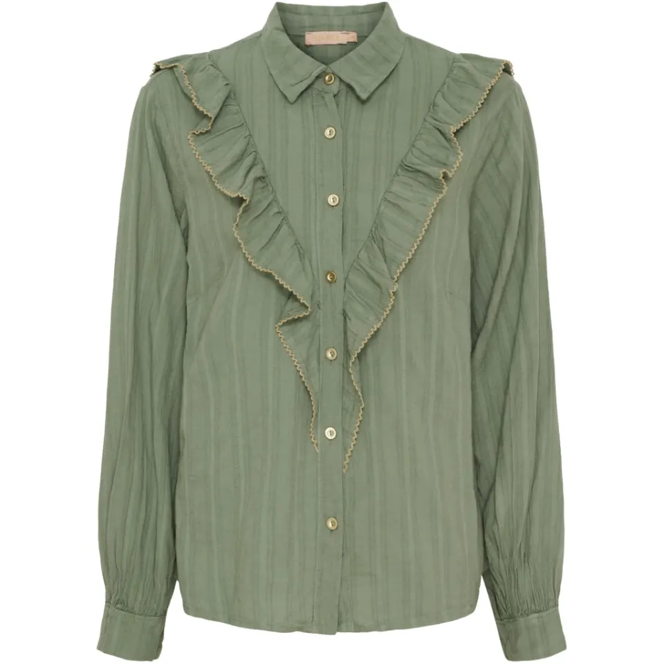 Marta du Château skjorte MdcLaurette 6843 – Military/Beige — produktfoto