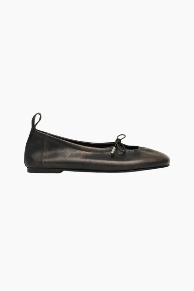 Alohas Rosalind Brushed Brown Leather Ballet Flats – Brushed Brown — produktfoto