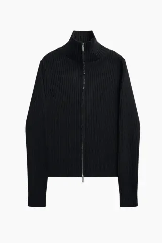 ALIS Pearos Knit Sweater W/ Zip – Solid Black — produktfoto