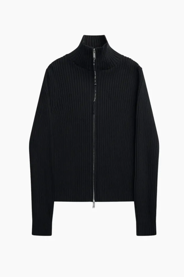 ALIS Pearos Knit Sweater W/ Zip – Solid Black — produktfoto