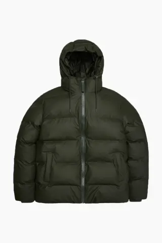 Rains Alta Puffer Jacket W3T3 – grøn — produktfoto