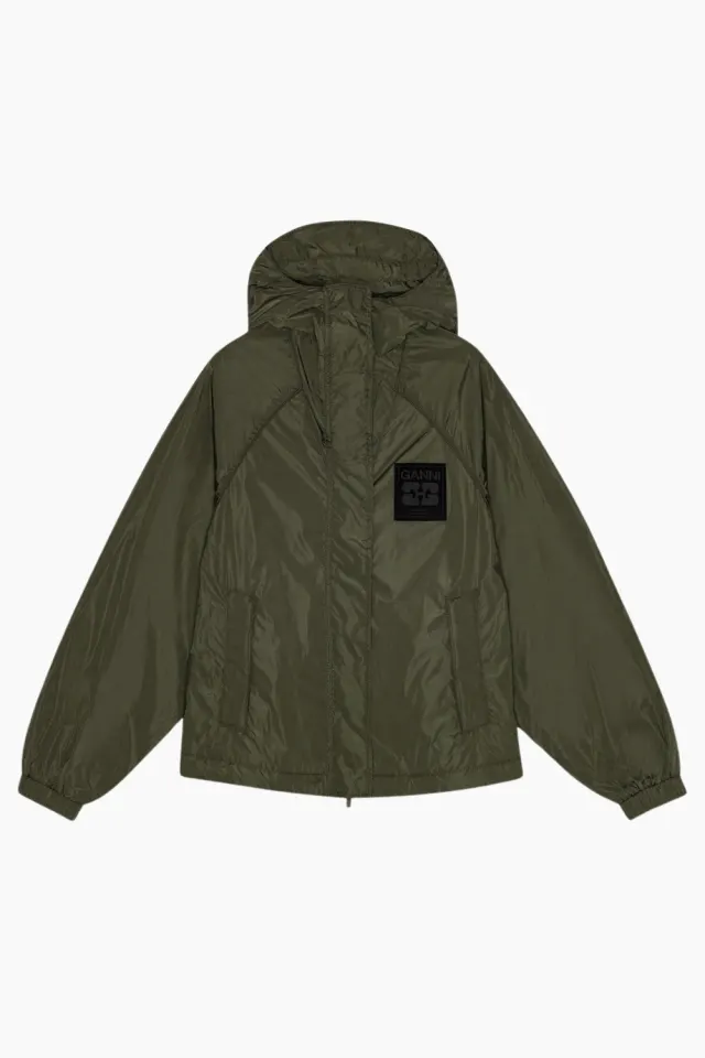 GANNI Flyweight Nylon Jacket W0737 – Kalamata — produktfoto