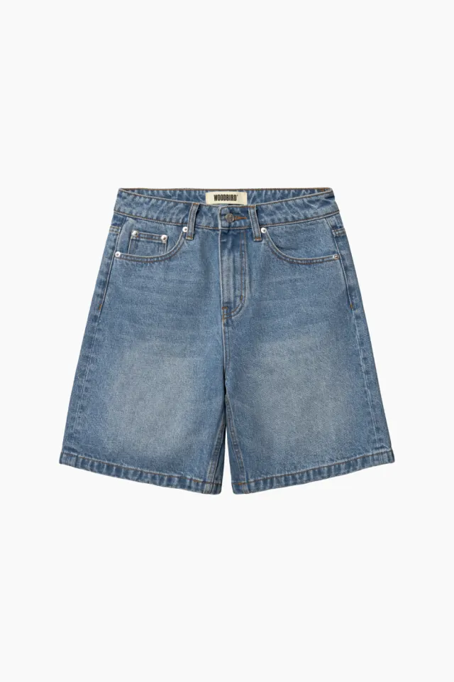 Woodbird WBMaggie Orig Shorts – Blue Washed — produktfoto