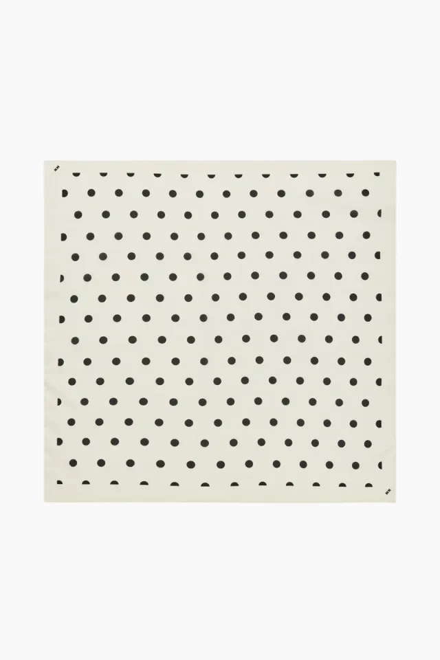 Mads Nørgaard Soft Cotton Self Dot Scarf – Dot AOP/Black — produktfoto