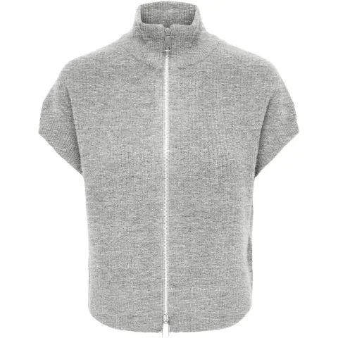 ONLY vest Onlbianca – Medium Grey Melange Silver Zip — produktfoto