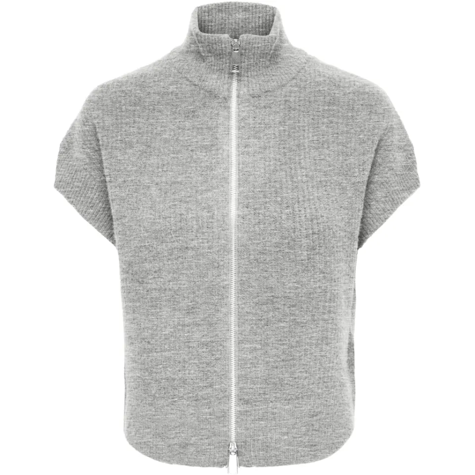 ONLY vest Onlbianca – Medium Grey Melange Silver Zip — produktfoto