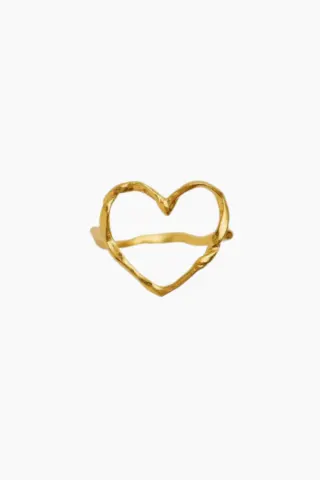 STINE A Funky Heart Ring – guld — produktfoto