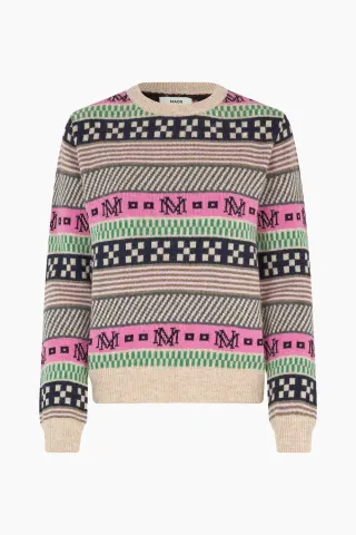 Mads Nørgaard New Nordic Sonda Sweater – MN Jacquard Multi — produktfoto
