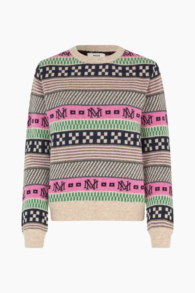 Mads Nørgaard New Nordic Sonda Sweater – MN Jacquard Multi — produktfoto