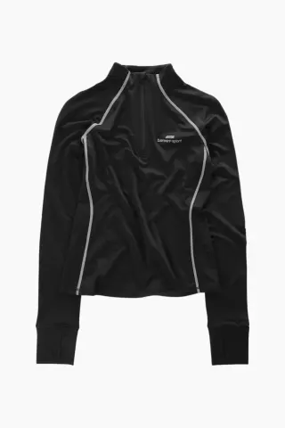 bareen Half-Zip Midlayer Top – sort — produktfoto