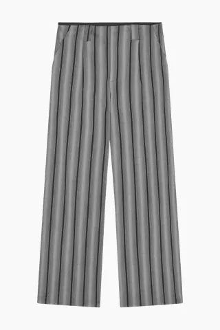 Mads Nørgaard Saul Carla Pants – Pinstripe/Asphalt — produktfoto