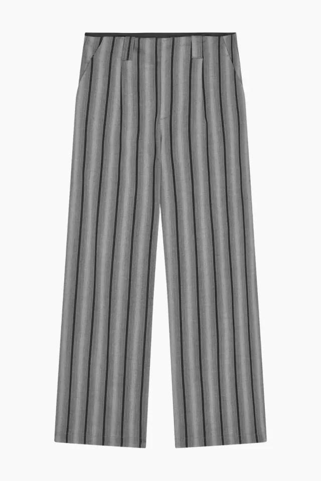 Mads Nørgaard Saul Carla Pants – Pinstripe/Asphalt — produktfoto