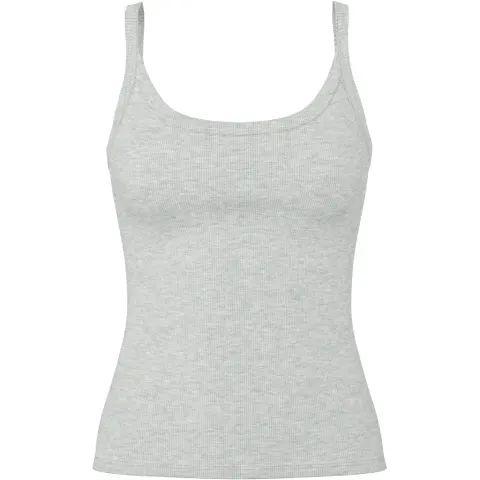 Pieces top Pcmay i 95 % bomuld og 5 % elastan – Light Grey Melange — produktfoto