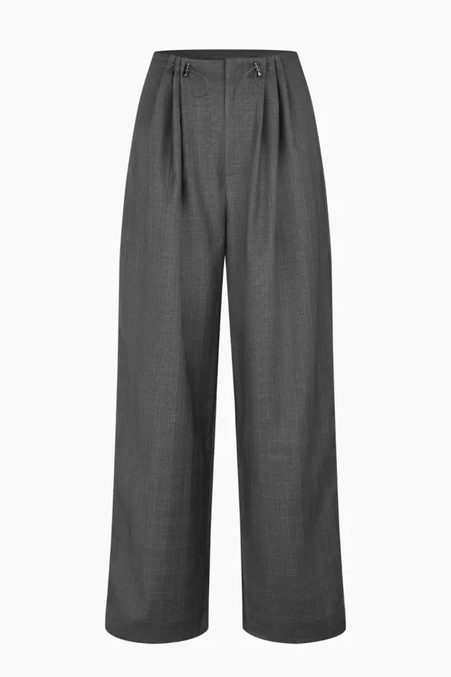 Oval Square Tammy Trousers – Grey checks — produktfoto