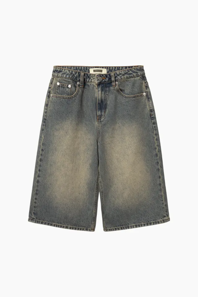 Woodbird WBShan Aged Shorts – mørkeblå — produktfoto