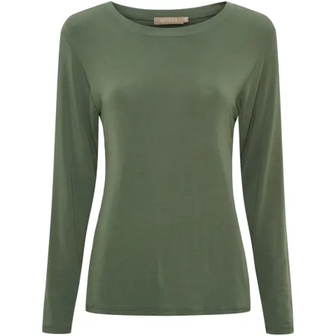 Marta du Château bluse top MdcElissa solid 7914 – Military — produktfoto