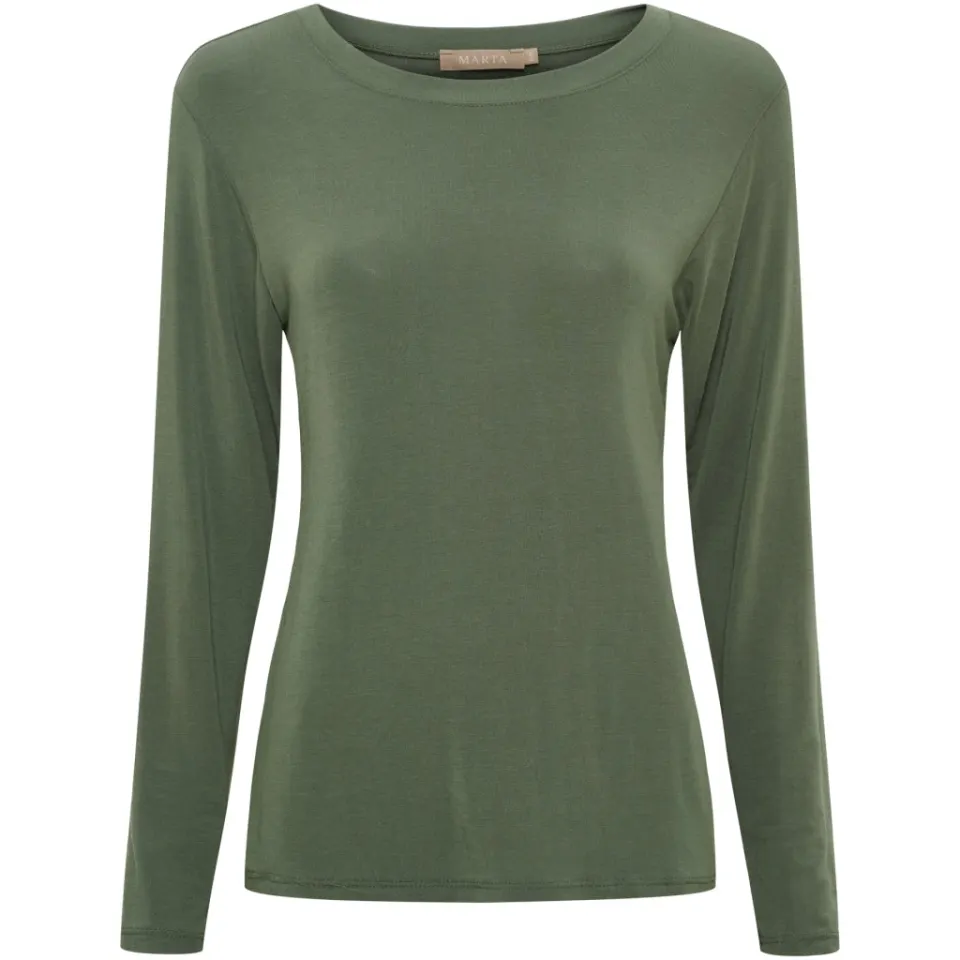 Marta du Château bluse top MdcElissa solid 7914 – Military — produktfoto